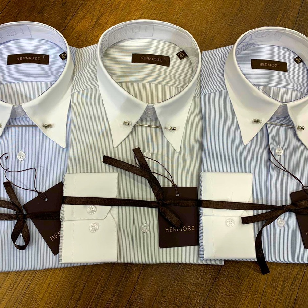 Contrast Pin Collar Shirt. Light Blue - New